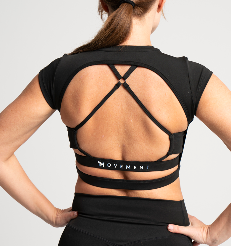 Backless training crop top with bra