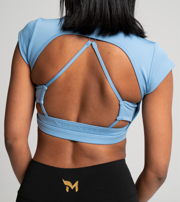 Backless training crop top with bra